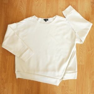 Topshop asymmetrical pullover in white fits S or M